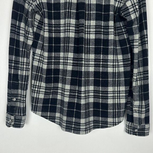 Faherty Legend Sweater Shirt Black Plaid Flannel Button Up Collared Women Sz XS - Picture 12 of 12
